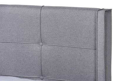 Baxton Studio - Edmond King Size Bed - MG0019-Grey/Ash Walnut-King view 4