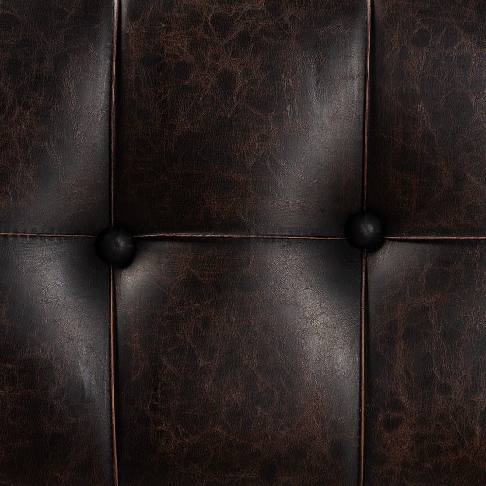 Baxton Studio - Edmund Ottoman in Dark Brown/Oak Brown - JY20B056S-Dark Brown-Small Otto view 9