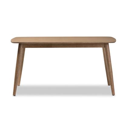 Baxton Studio - Edna Dining Set in Table: "Oak" Light Brown; Chairs: Black/"Oak" Light Brown - Flora-French Oak 5PC Dining Set view 3