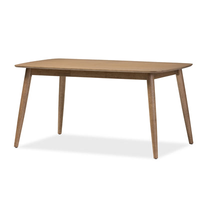 Baxton Studio - Edna Dining Table in "Oak" Light Brown - Flora-French Oak-DT view 1