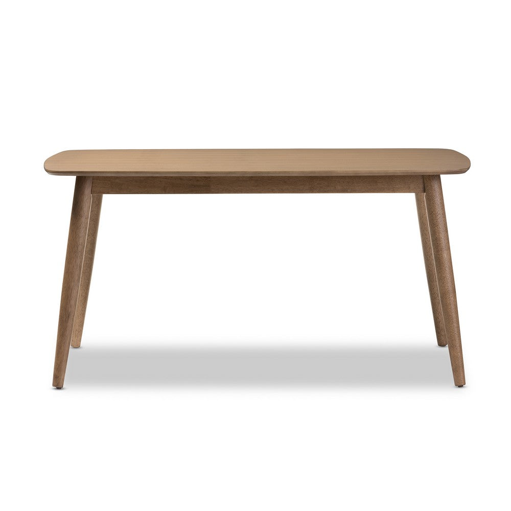 Baxton Studio - Edna Dining Table in "Oak" Light Brown - Flora-French Oak-DT view 2