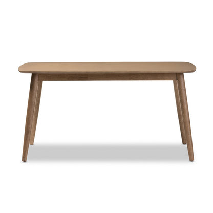 Baxton Studio - Edna Dining Table in "Oak" Light Brown - Flora-French Oak-DT view 2
