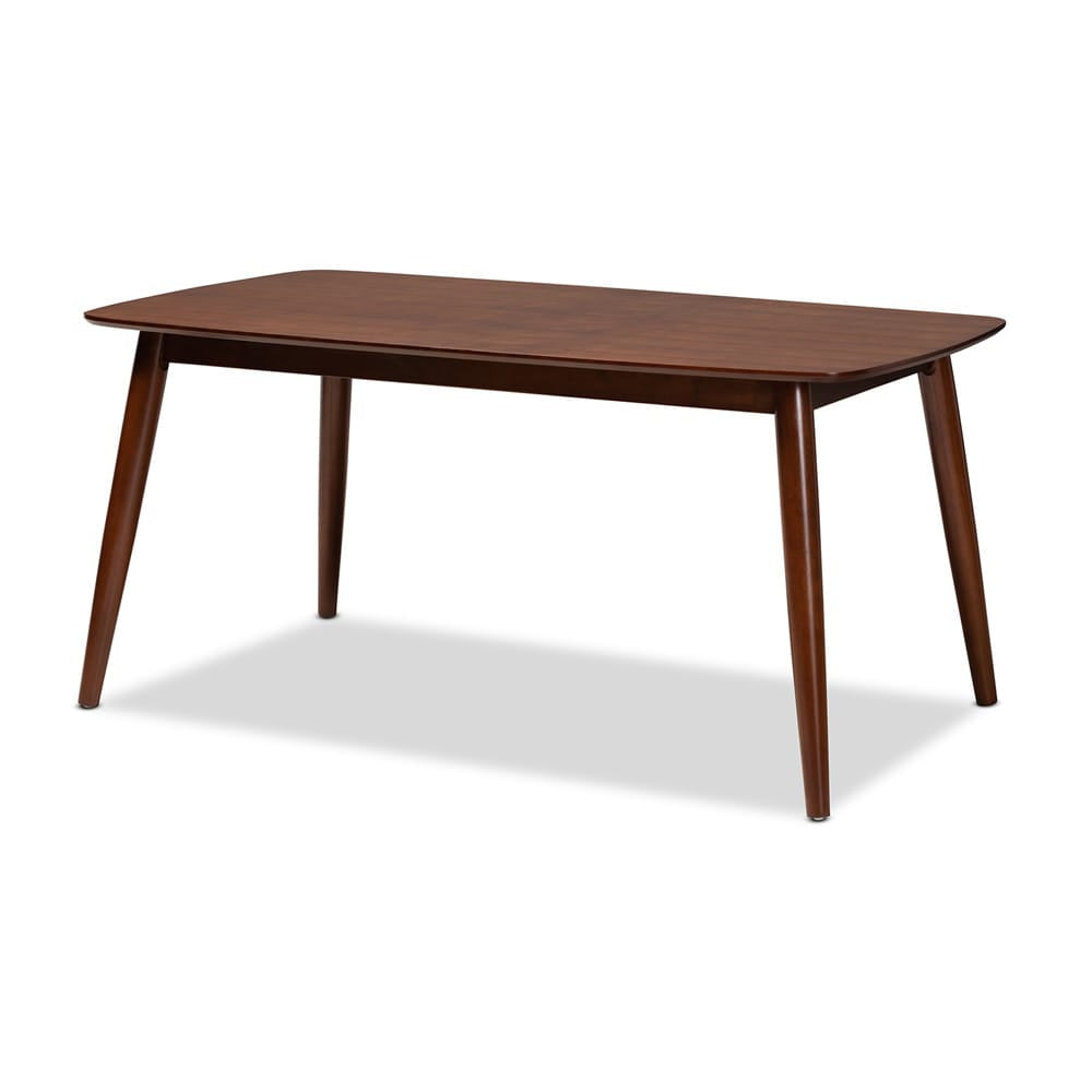 Baxton Studio - Edna Dining Table in Walnut - Flora-Walnut-DT view 1