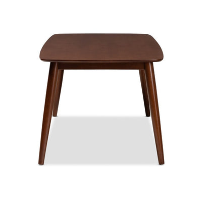 Baxton Studio - Edna Dining Table in Walnut - Flora-Walnut-DT view 3
