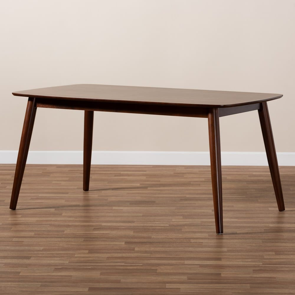Baxton Studio - Edna Dining Table in Walnut - Flora-Walnut-DT view 7