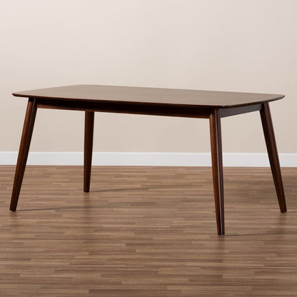 Baxton Studio - Edna Dining Table in Walnut - Flora-Walnut-DT view 7
