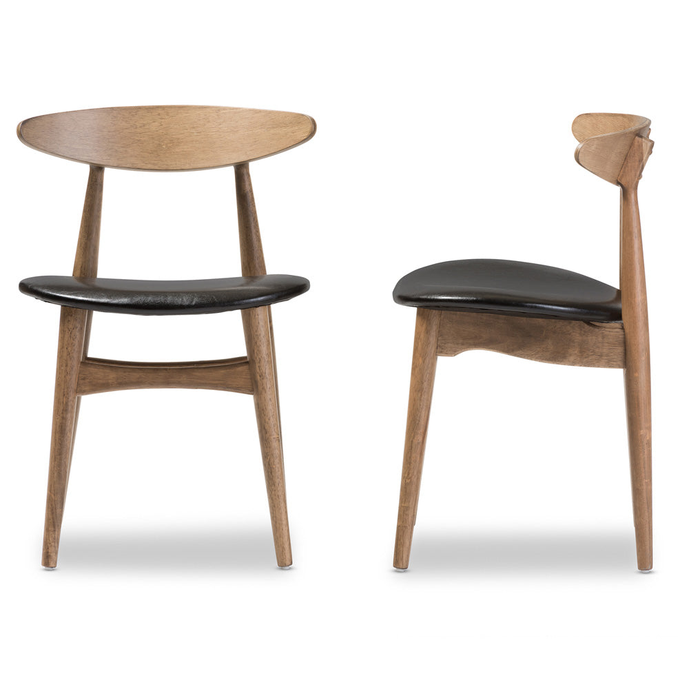 Baxton Studio - Edna Set of 2 Dining Chairs in Black/