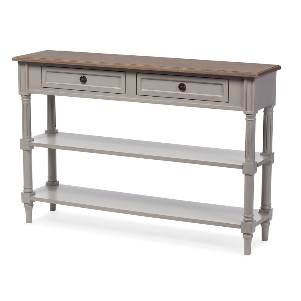 Baxton Studio - Edouard Console Table in Grey/Light Brown - EDD9VM/M-B-W1 view 1