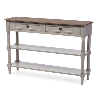 Baxton Studio - Edouard Console Table in Grey/Light Brown - EDD9VM/M-B-W1 view 1