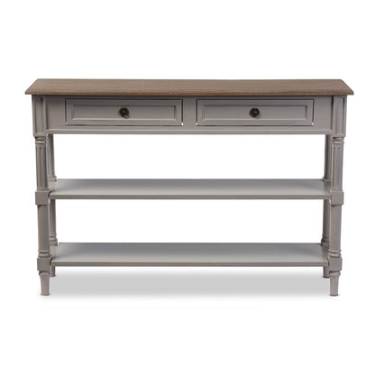 Baxton Studio - Edouard Console Table in Grey/Light Brown - EDD9VM/M-B-W1 view 2