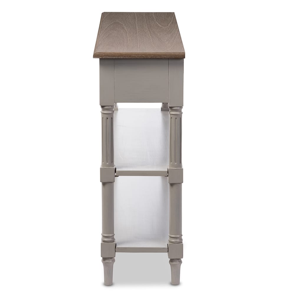 Baxton Studio - Edouard Console Table in Grey/Light Brown - EDD9VM/M-B-W1 view 3