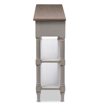 Baxton Studio - Edouard Console Table in Grey/Light Brown - EDD9VM/M-B-W1 view 3