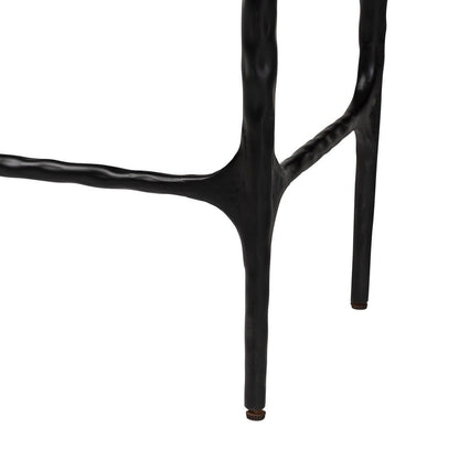 Baxton Studio - Edsel Console Table in Marble White/Black - FUR6880-Marble Top/Hammered-Console Table view 5