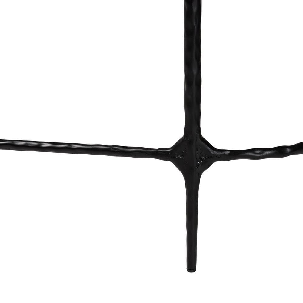 Baxton Studio - Edsel Console Table in Marble White/Black - FUR6899-Marble Top Hammered-Console Table view 5