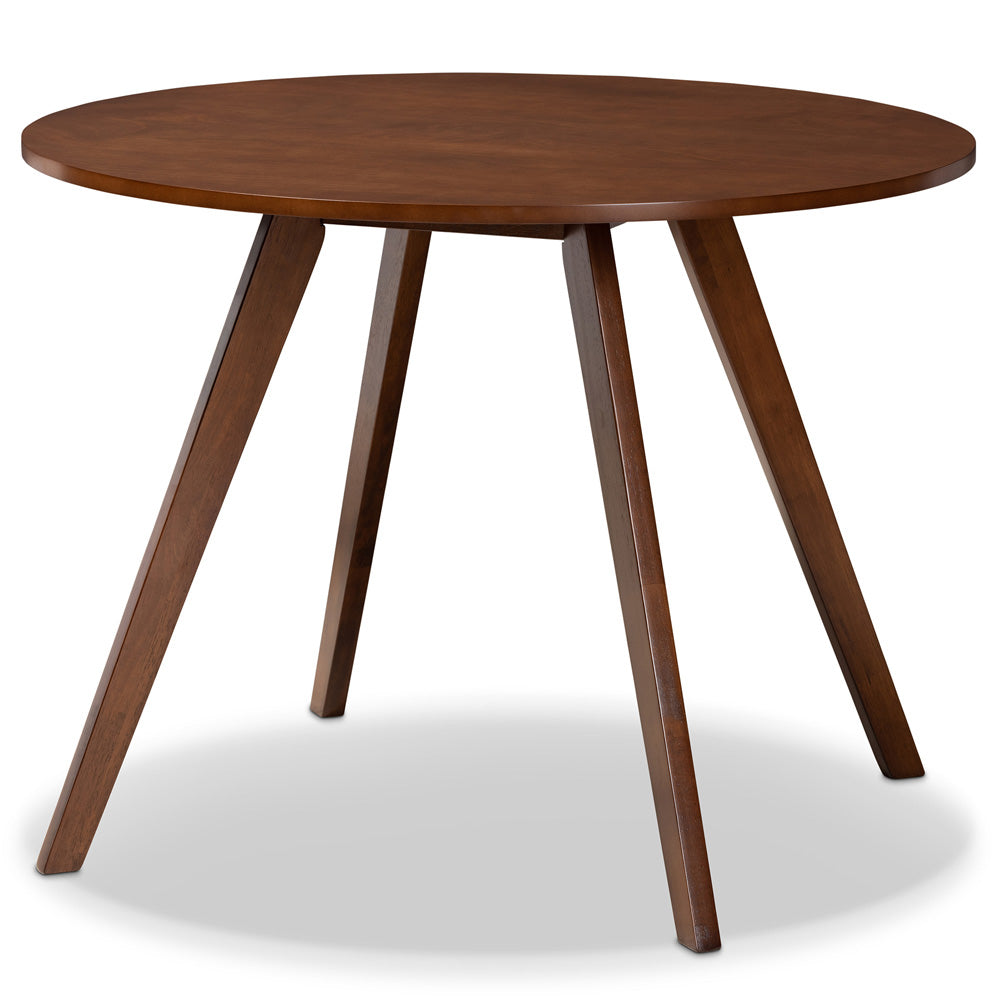 Baxton Studio - Eiko Dining Set in Light Beige/Walnut - Delvin/Hexa-Latte/Walnut-5PC Dining Set view 3