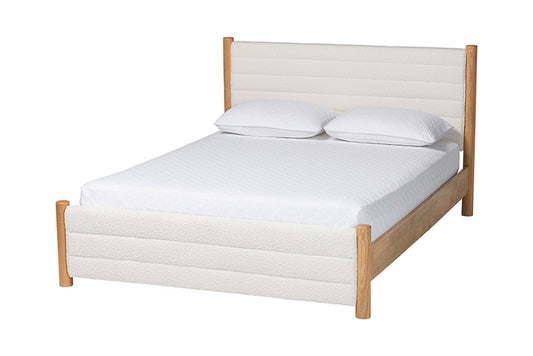 Baxton Studio - Eilert Queen Size Bed - BBT61207 A1-Cream-Queen view 1