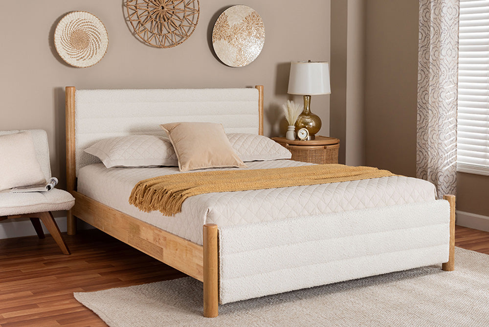 Baxton Studio - Eilert Queen Size Bed - BBT61207 A1-Cream-Queen view 5