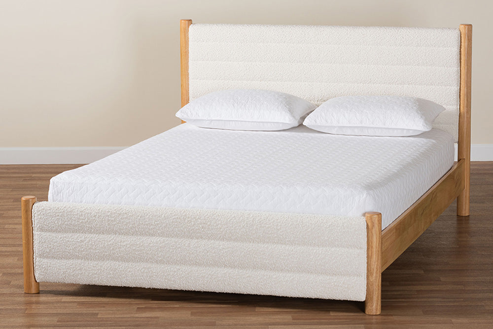 Baxton Studio - Eilert Queen Size Bed - BBT61207 A1-Cream-Queen view 8