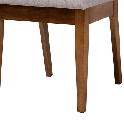 Baxton Studio - Eira Dining Set in Grey/Walnut Brown - Eira-Grey/Walnut-5PC Dining Set view 6