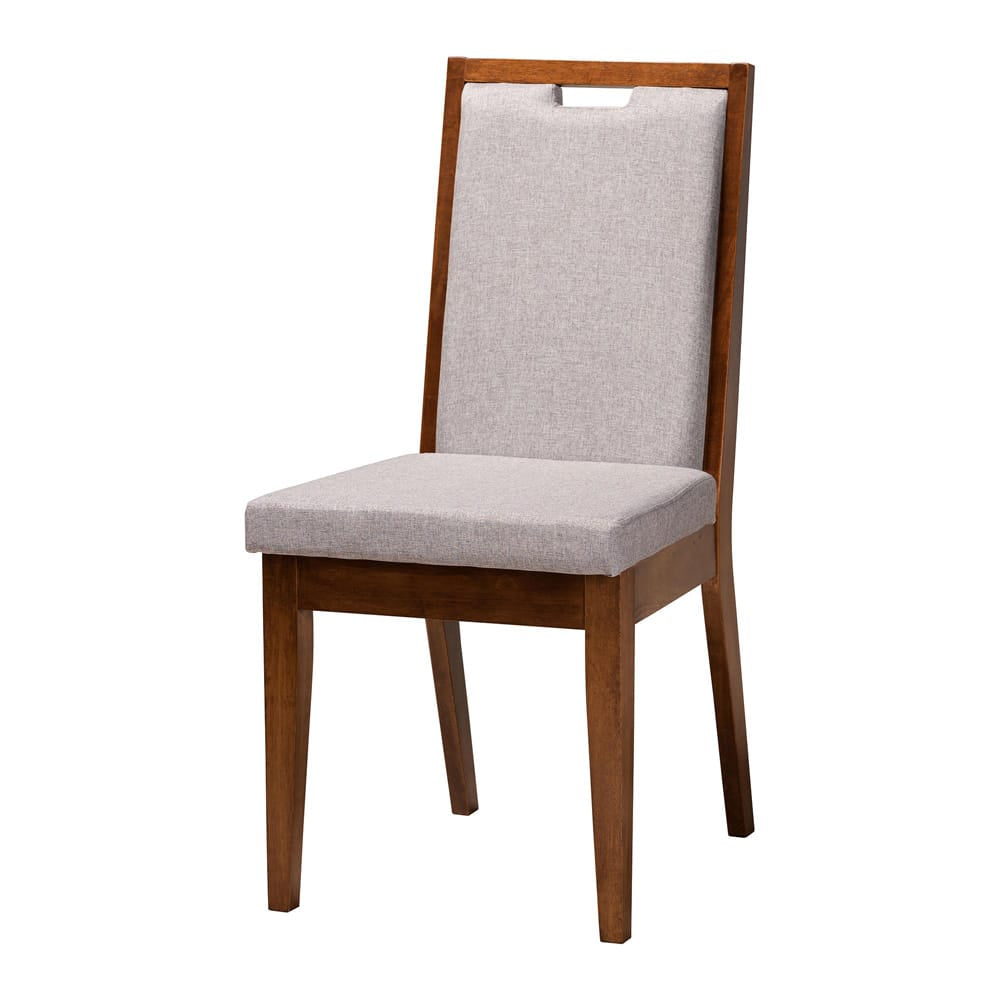 Baxton Studio - Eira Dining Set in Grey/Walnut Brown - Eira-Grey/Walnut-7PC Dining Set view 2