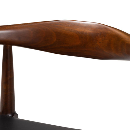 Baxton Studio - Eira Set of 2 Counter Stools in Black/Walnut Brown - Elbow-Wenge-CS view 4