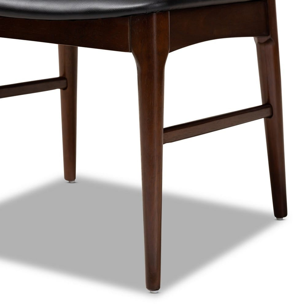 Baxton Studio - Eira Set of 2 Dining Chairs in Black/Walnut - Elbow-Black/Walnut-DC view 5