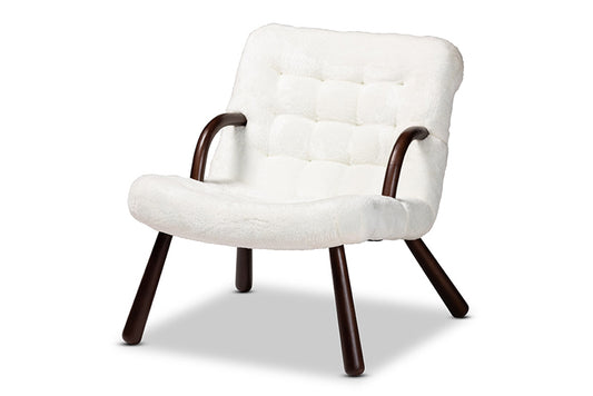 Baxton Studio - Eisa Chair - 2017-White/Walnut-CC view 1