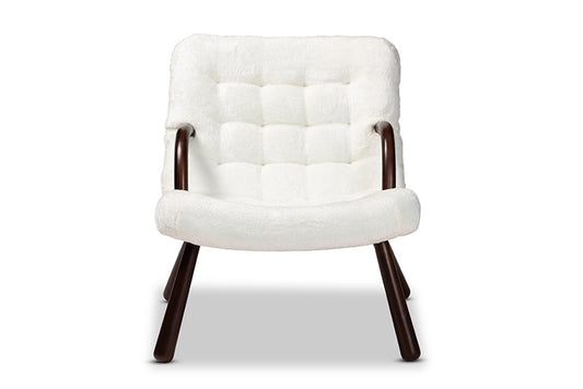 Baxton Studio - Eisa Chair - 2017-White/Walnut-CC view 2