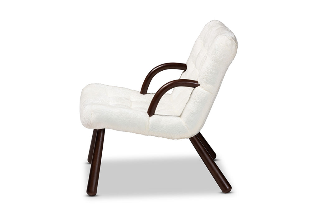 Baxton Studio - Eisa Chair - 2017-White/Walnut-CC view 3