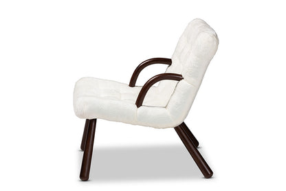 Baxton Studio - Eisa Chair - 2017-White/Walnut-CC view 3