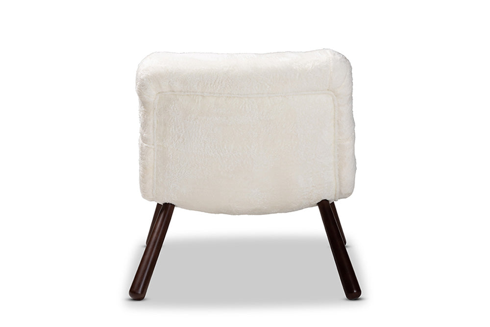 Baxton Studio - Eisa Chair - 2017-White/Walnut-CC view 4