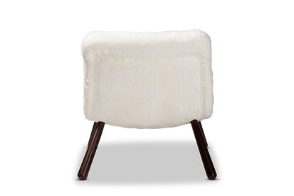 Baxton Studio - Eisa Chair - 2017-White/Walnut-CC view 4