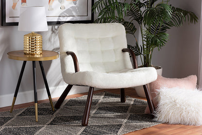 Baxton Studio - Eisa Chair - 2017-White/Walnut-CC view 5