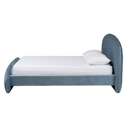 Baxton Studio - Ekram Queen Size Bed in Light Blue - BBT61382-Light Blue 57-Queen view 2