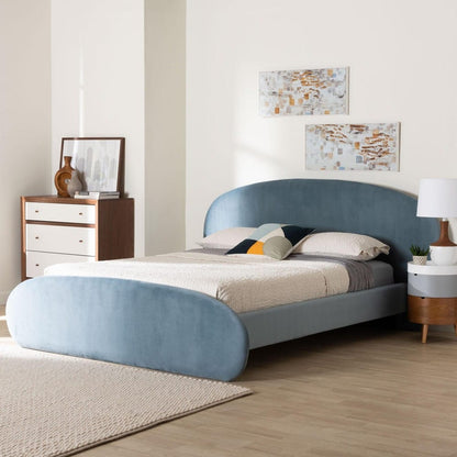 Baxton Studio - Ekram Queen Size Bed in Light Blue - BBT61382-Light Blue 57-Queen view 7