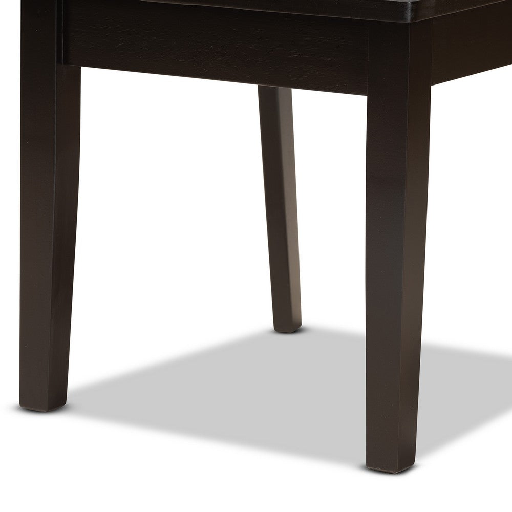 Baxton Studio - Ela Dining Set in Dark Brown - Ela-Dark Brown-5PC Dining Set view 6