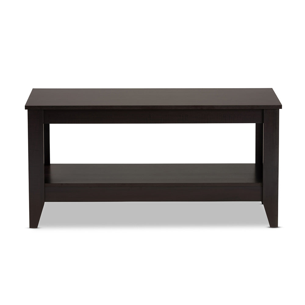 Baxton Studio - Elada Coffee Table in Dark Brown - CT8000-Wenge-CT view 2