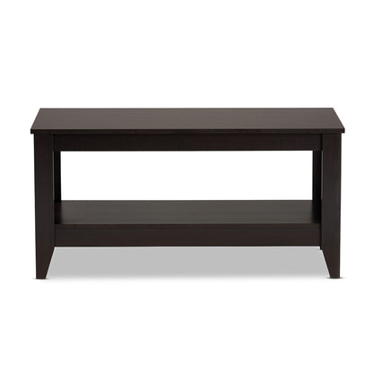 Baxton Studio - Elada Coffee Table in Dark Brown - CT8000-Wenge-CT view 2