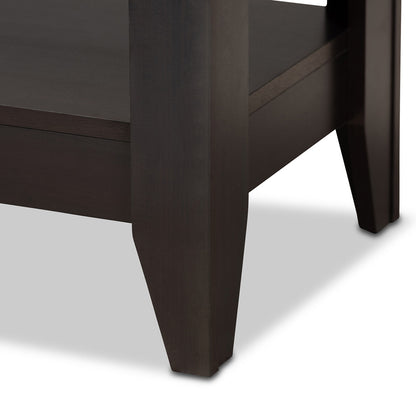 Baxton Studio - Elada Coffee Table in Dark Brown - CT8000-Wenge-CT view 4