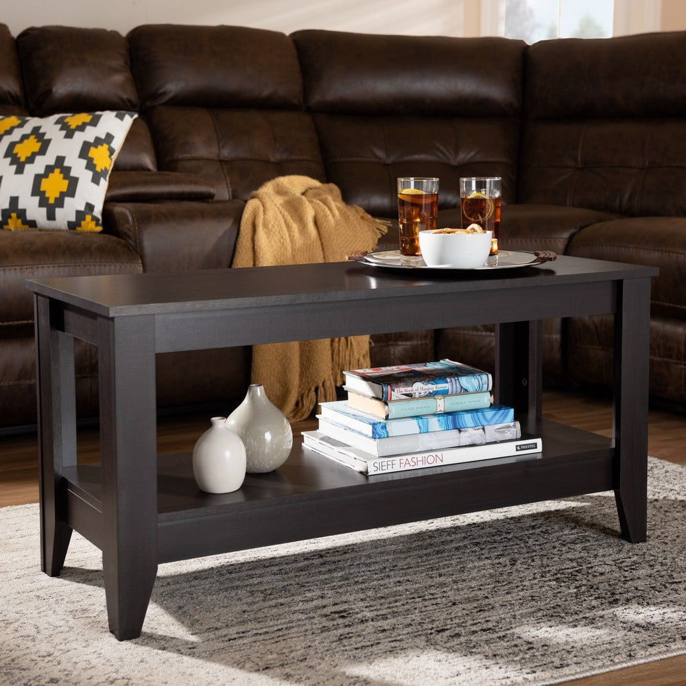 Baxton Studio - Elada Coffee Table in Dark Brown - CT8000-Wenge-CT view 5