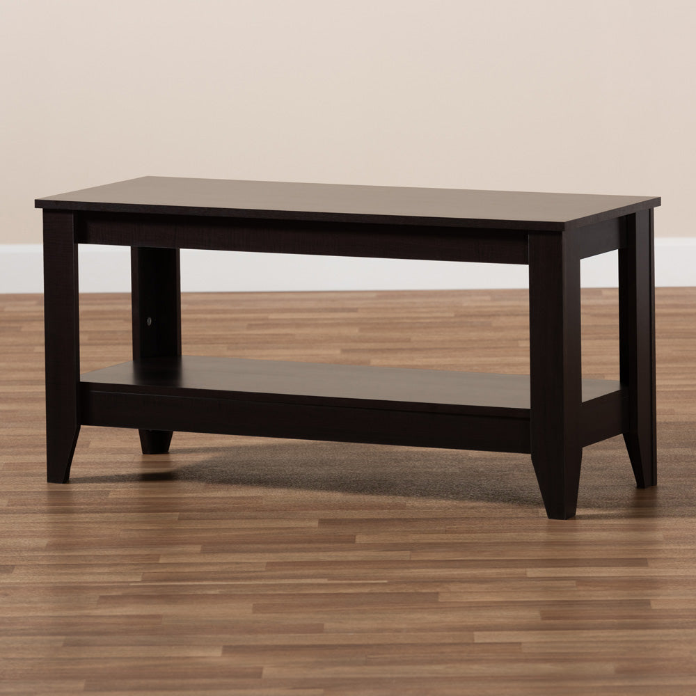 Baxton Studio - Elada Coffee Table in Dark Brown - CT8000-Wenge-CT view 6