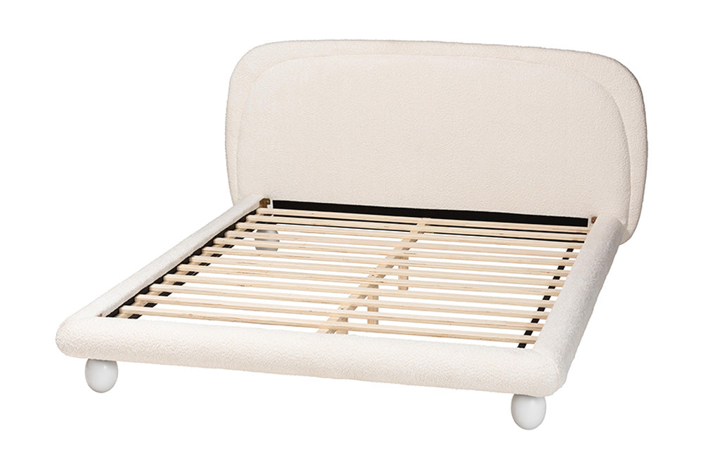 Baxton Studio - Eladio Queen Size Bed - BBT61186.11-White-Queen view 3