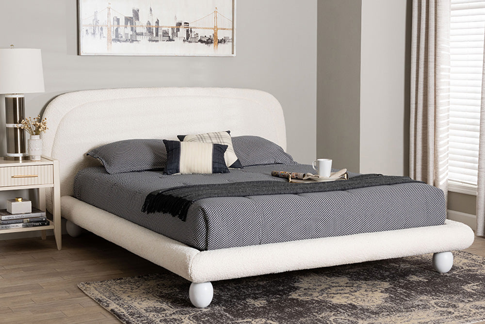 Baxton Studio - Eladio Queen Size Bed - BBT61186.11-White-Queen view 5