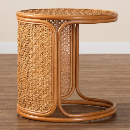 Baxton Studio - Eldon End Table in Light Honey - Eldon-Light Honey Rattan-Large-ET view 7