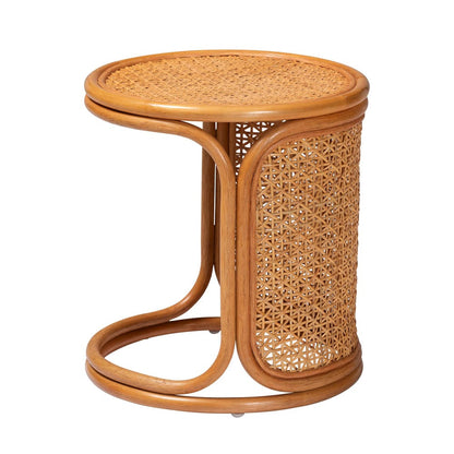 Baxton Studio - Eldon End Table in Light Honey - Eldon-Light Honey Rattan-Small-ET view 2