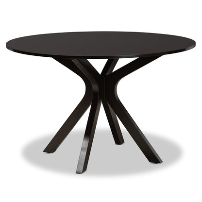 Baxton Studio - Elena Dining Set in Grey/dark brown - Elena-Grey/Dark Brown-7PC Dining Set view 3
