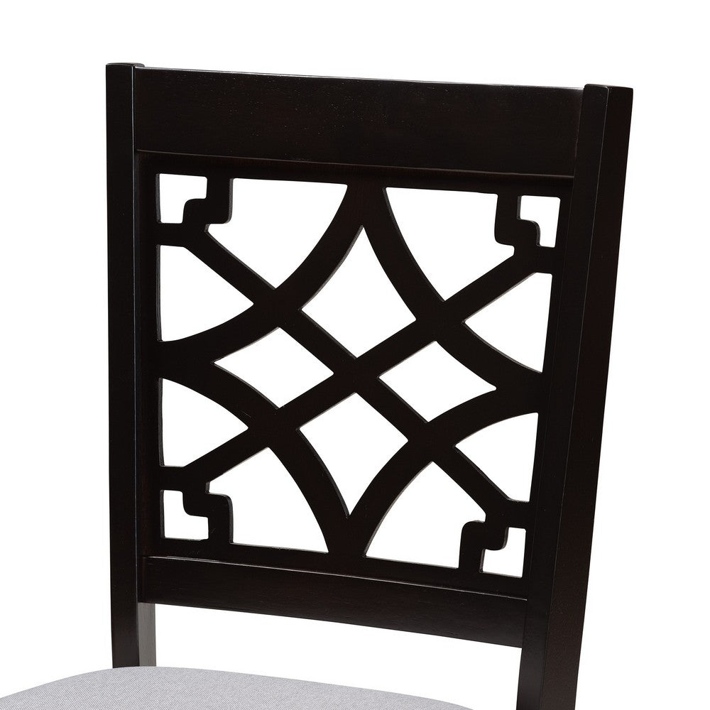 Baxton Studio - Elena Dining Set in Grey/dark brown - Elena-Grey/Dark Brown-7PC Dining Set view 5