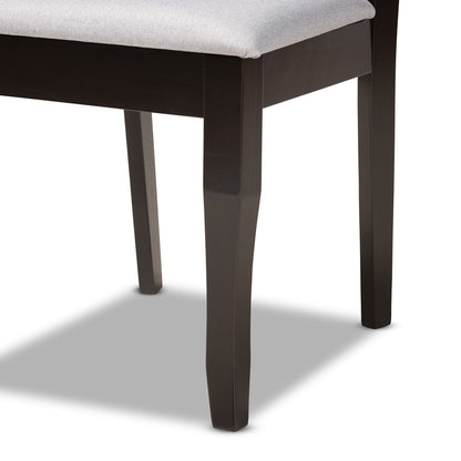 Baxton Studio - Elena Dining Set in Grey/dark brown - Elena-Grey/Dark Brown-7PC Dining Set view 6