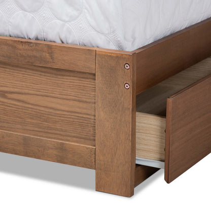 Baxton Studio - Eleni King Size Bed in Ash Walnut - Eleni-Ash Walnut-King view 7