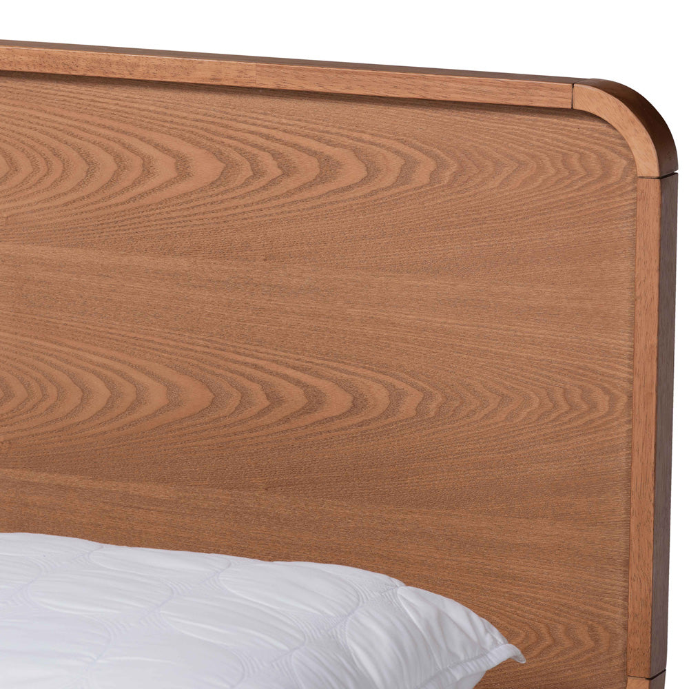Baxton Studio - Eleni Queen Size Bed in Ash Walnut - Eleni-Ash Walnut-Queen view 6